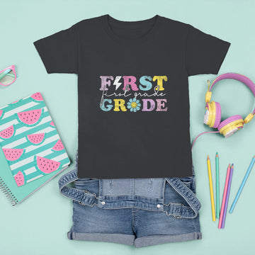 1st Grade T Shirt For Kid Groovy 1st Grade Vibes First Day of School Back to School