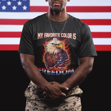 American Eagle US Flag Shirt My Favorite Color Is Freedom Patriotic T-shirt, US Pride 4th of July T-Shirt for American Patriots, Patriot T Shirt